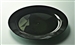 Black plastic plate round 240 mm by 132