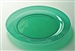 Round green plastic plate 240 mm by 132