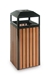 Outdoor trash wood and steel square 70 liters lock