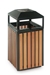 Outdoor trash wood and square steel 90 liters with lock