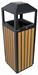 Outdoor trash wood and square steel 90 liters with lock