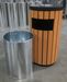 Outdoor trash wood and steel round 50 L lock