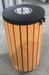 Outdoor trash wood and steel round 50 L lock