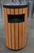 Outdoor trash wood and steel round 50 L lock
