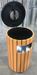 Outdoor trash wood and steel round 50 L lock
