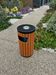 Round 50L wooden and steel outdoor bin
