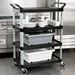 Rubbermaid 4-tier service trolley black