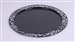Disposable round plate in black prestige package 72