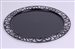 Disposable round plate in black prestige package 72