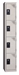 Cloakroom Multicase 4 squares superimposed 1 Width 300mm column