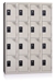 Cloakroom Multicase 4 squares superimposed 4 columns width 300mm