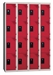 Cloakroom Multicase 4 squares superimposed 4 columns width 300mm